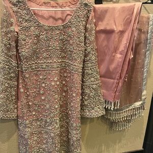 3 pcs pink formal Indian/ Pakistani wedding wear